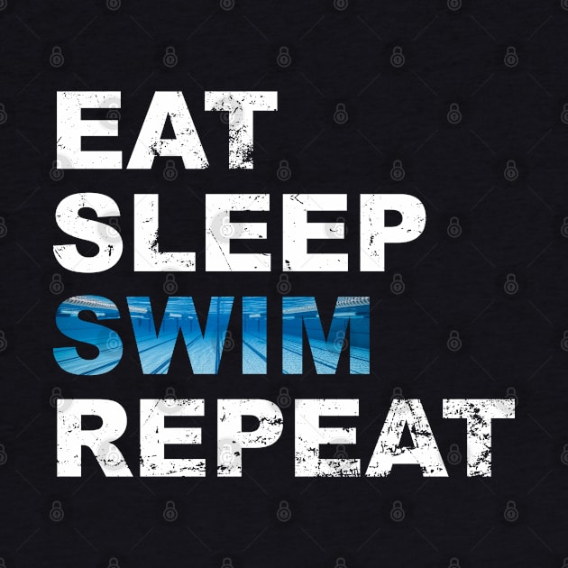 Cool Eat Sleep Swim Repeat for swimmers by Soul Searchlight